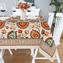 Small Square Tablecloth 52x52 Inch, Stain Resistant Wrinkle Free Card Table Tablecloth Vintage Boho Square Table Cloth Cover for Dinner Party Picnic Decor