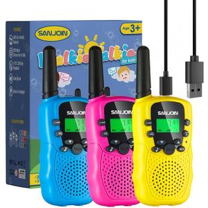 Walkie Talkies for Kids Rechargeable, 2000 mAH Last 3-4 Days 2 Way Radios Toys for 3-12 Year Old Boys Girls to Outside, Camping, Hiking Birthday Holiday Easter Basket Stuffers Presents