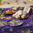Mardi Gras Party Plates and Napkins Supplies -101Pcs-Carnival Theme Tableware with Forks & Tablecloth, for Parades,Celebrations & Fat Tuesday Decorations,Serves 25