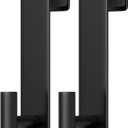 PMMASTO 2-Pack Over The Door Hooks - Rustproof Stainless Steel Door Hangers for 1-3/4 Inch Doors, Non-Marking and Tool-Free Easy Install (Black, T Shape-Fits 1-3/4" Thick Door)