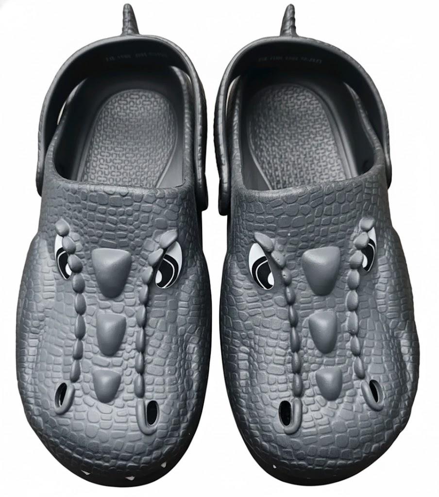 Black Alligator Face Size 12 Children Clogs Slides Non-Slip