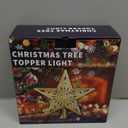Christmas Tree Topper Star Lighted with 6 Projection Modes,Christmas Star Tree Topper Projector Built-in LED Rotating Lights,3D Glitter Dynamic Projector Party Christmas Decorations (Gold)