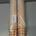 120pcs 9oz Fall Plaid Paper Drinking Cups, Orange Disposable Thanksgiving Gingham Paper Cups Checkered Cups for Harvest Thanksgiving Party