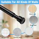 2 Pack Spring Tension Rods 27-38 Inches,5/8" Diameter Black Spring Load Adjustable Expandable,Small Short Tension Curtain Rod for Windows,Kitchen,Doorway,Bathroom,Cupboard Bars