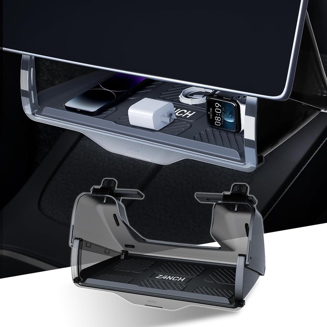 Zanch Tesla Model Y Juniper Under Screen Storage, [Hidden Design, Smarter Install], Center Console Organizer Tray Designed for Model Y (2020-2026), New Model Y Juniper Accessories 2025,2026