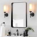 Wall Sconces Set of Two,Matte Black Bathroom Sconces Wall Lighting with White Glass, Modern Sconces Wall Decor Set of 2 Wall Light fixtures for Bathroom Mirror Living Room Hallway Bedroom Wall Lamp