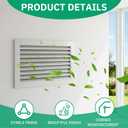 Door Vents for Interior Doors Two Sided, 20 x 12 Door Louver Vent Aluminum Louvered Door Vent Silver Door Air Vent Grille for Bathroom Garage Cabinet, 12x 12