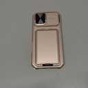 SSLOTSCASE for iPhone 17 Case with Wallet & Sliding Lens Cover & Kickstand & Credit Card Holder & Camera Stand, Heavy Duty Shockproof Military-Grade Protection Case Cover for iPhone 17 2025, Rose Gold