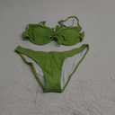 ZAFUL Women High Cut Bikini Sets String Sexy Swimsuit Two Piece Underwire Bathing Suit Brazilian Cheeky Cut Out Cute Swimwear (Medium, Grass Green)