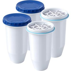 0 TDS Water Filter Replacement for Zero Pitcher & Dispenser | Upgraded 6-Stage Filtration | Removes 99.9% of Lead, Chromium, PFOA/PFOS | Compatible with ZR-001, ZR-004, ZR-017 | 4-Pack