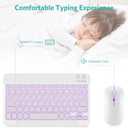 TECURS Bluetooth Keyboard and Mouse Combo for iPad, 7-Color Backlit Rechargeable Wireless Keyboard & Mouse Compatible with iPad 10th/9th/8th Gen, iPad Pro/Air/Mini and ipadOS 13 and Above (White Grey)