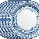 Corelle Vitrelle 6 PIECE Dinner Plates Set Triple Layer Glass and Chip Resistant, Lightweight Round Plates, Portofino