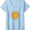 Womens ARGENTINA FLAG ARGENTINE SUN SOL DE MAYO V-Neck T-Shirt Small