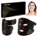 Red Light Therapy for Face and Neck, 850nm Infrared & Red Light Mask, 4 Modes LED Face Mask Light Therapy with Neck Masks, 2600mAh Rechargeable Portable Skincare Device at Home & Travel