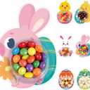 24 Pack Kids Easter Cards for Classroom Exchange - Bubble Gum Machine Design with Round Holders, DIY Bunnies Eggs Chick Candy Cards for School Spring Party Favors, Gifts, Crafts & Rewards (6 Styles)