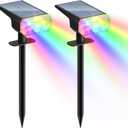 Solar Lights Outdoor Waterproof: IP65 Led Spot Light Decorations for Garden - Multicolor RGB Solar Powered for Yard - Halloween Christmas Lights Landscape Pathway Drive Patios 2PC