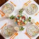 Teenyyou 175 Pcs Easter Party Supplies He Is Risen Easter Religious Plate and Napkin Set He Is Risen Garden Paper Tableware Set to Serve 25 Guest Vintage Spring Disposable Dinnerware for Holiday Party