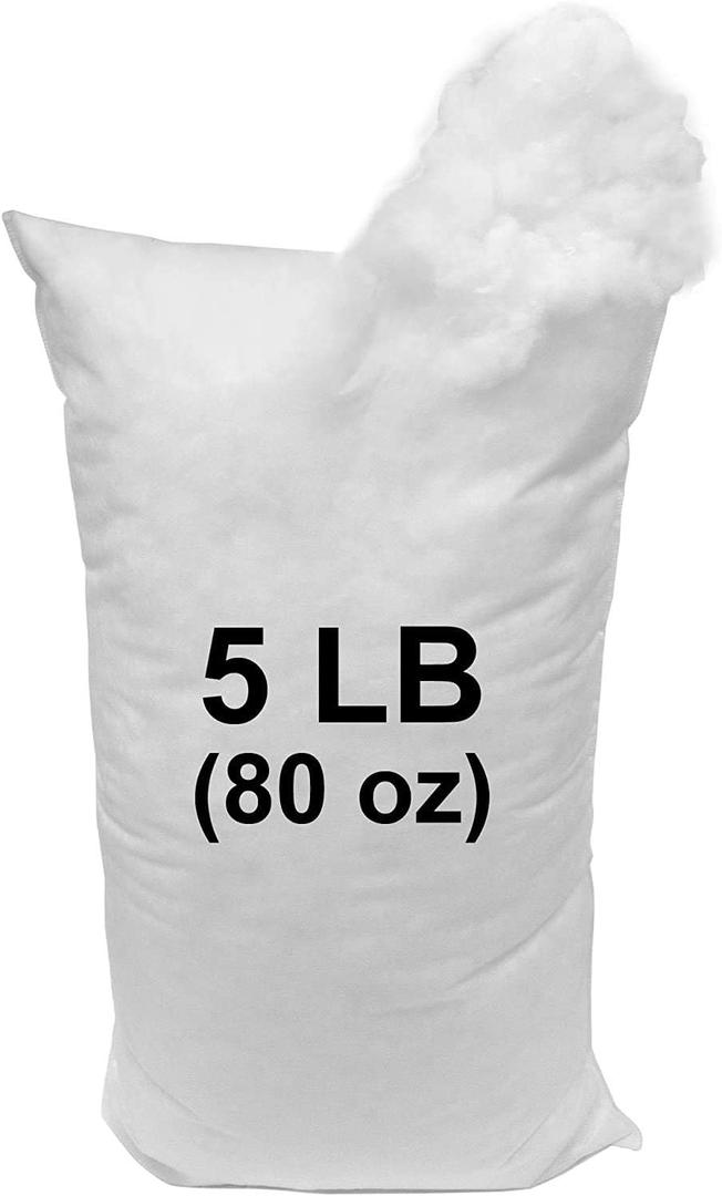HOMETEX (Not Made in China) Pillow Stuffing 5 LB Bag 100% High-Loft Polyester Stuffing Fiber Fill