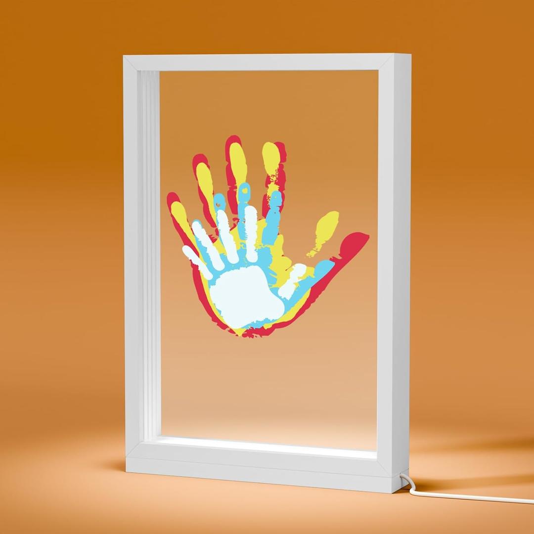 FANTASTIC HOUSE Christmas Gifts for Grandma, Grandma Gifts Birthday from Granddaught Grandson Grandchildren, Family Handprint kit with Light, White Color