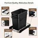Pull Out Trash Can for Kitchen Cabinets, 35 Qt / 8.75 Gal Under Sink Garbage Bin with Full Extension Slides, Heavy-Duty Steel Frame Requires Minimum 13" W x 22" D Cabinet Opening, Black