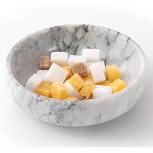 Candy Dish, Marble Candy Bowl for Office Desk, Hard Candy Dispenser Servers, Entry Way Table Home Decor, Nut Dish (White&Grey, 5.9 INCH)