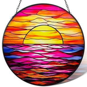 Stained Glass Window Hanging - Sea Suncatchers Stain Glass(9.8-inch)