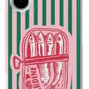 Compatible with iPhone 16 Case, Trendy Cute Sardine Girly Soft Slim TPU Shockproof Aesthetic Protective Phone Case Cover for Women Girls 6.1"