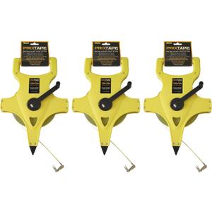 Nylon Clad Steel Open Reel ProTapes  English/Metric. 1/2" x 100'/30m; 8ths and cm. (3 Pack)