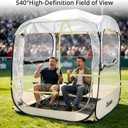 Anbte Pop Up Sports Tent for 2-4 Person, 5.3x5.3x6 FT Clear Bubble Tent with Mesh+PVC Dual Windows & Portable Storage Bag & Ground Stakes, Weather Proof, for Tailgate Outdoor Activities Camp Fishing