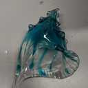 Hand-blown glass conch sculpture, modern green sea glass art decorative conch statue, coastal decor shell sculpture, suitable for living room TV cabinets, offices, shelf decorations and ornaments.