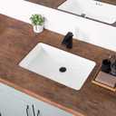 27 Inch Undermount Bathroom Sink White Ceramic Rectangular Under Counter Bathroom Sink for Cabinet Porcelain Vanity Sinks,Overflow Type (27.3"x16.5")