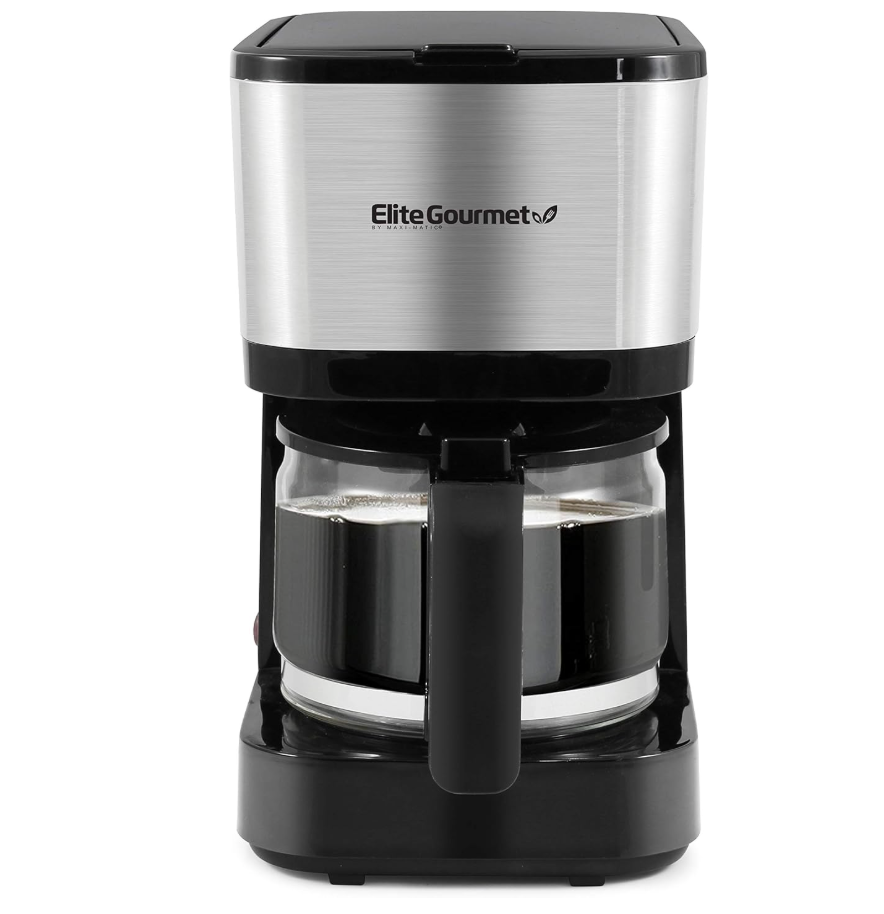 Elite Gourmet EHC9420 Automatic 5Cup Brew & Drip Coffee Maker with Pause N Serve Reusable Filter, On/Off Switch, Water Level Indicator