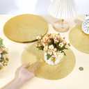 120PCS Disposable Gold Placemats Set, 13 Inch Gold Foil Table Mats Bulk, Metallic Mesh Pressed Round Doilies for Tables, Paper Placemats for Wedding Birthday Party Dining Table Home Decor