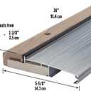 M-D Building Products 78600 5-5/8 in. x 1-1/8 in. x 36 in. Silver Adjustable Aluminum & Hardwood Threshold Kit - Versatile Solution for French and Exterior Doors