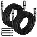 2-Pack DMX to DMX Stage Lighting Cable 25FT, 110 Ohms Impedance DMX Male to Female (XLR Compatible) Cable, 3 Pin Shielded Signal Wire, for XLR DJ Moving Head Par Light Mic Mixer Recording Studio