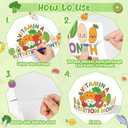2 x National Nutrition Month Crowns - 48 Set Premium Cardstock Coloring Crowns with Adjustable Elastic Bands Healthy Fruits Veggies Theme for DIY Color Your Own Crown Crafts Educational Events