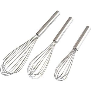 Stainless Steel Whisks with 3 Packs 8"+10"+12" Kitchen Whisk Set Kitchen Whip Kitchen Utensils Wire Whisk Balloon Whisk Set for Blending Whisking Beating and Stirring