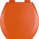 Toilet Seat, Slow Close, Soft Touch, Ultra-Smooth Matte Finish (No Orange-Peel Texture), Premium Moulded Wood, Quick Release, PIKLiDS (Orange, Round)