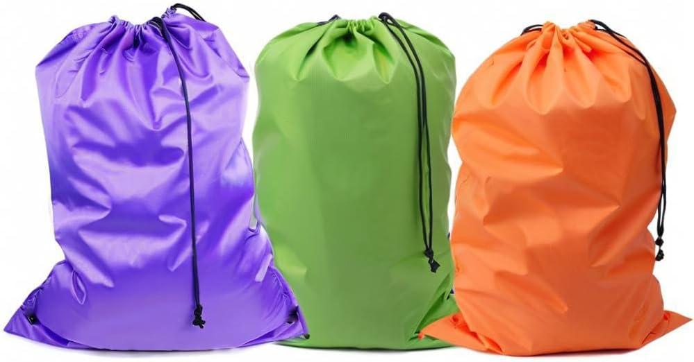 Extra Large Laundry Bag Travel Laundry Bags With Drawstring Closure, Large Dirty Clothes Bag 30" X 40" Fit A Laundry Basket Or Clothes Hamper For College, Dorm And Apartment Dwellers 3 Pack Mixed Color