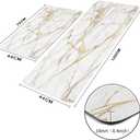 Mrcrypos Gold White Kitchen Rugs Cushioned Anti Fatigue 2 PCS Marble Kitchen Mats PVC Non Slip Waterproof Kitchen Mats for Floor Sink Laundry Office