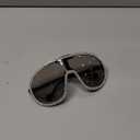 Oversized One Piece Sunglasses For Women Men Fashion Vintage Sun Glasses Punk Large Frame Eyewear UV400 Shield Goggles (Medium, Diamond&silver)