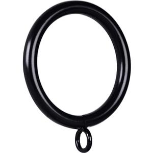 24 Pcs Black 1.5-Inch Inner Diameter Metal Curtain Rings with Eyelets,Fits Up to 1 1/4-Inch Rod