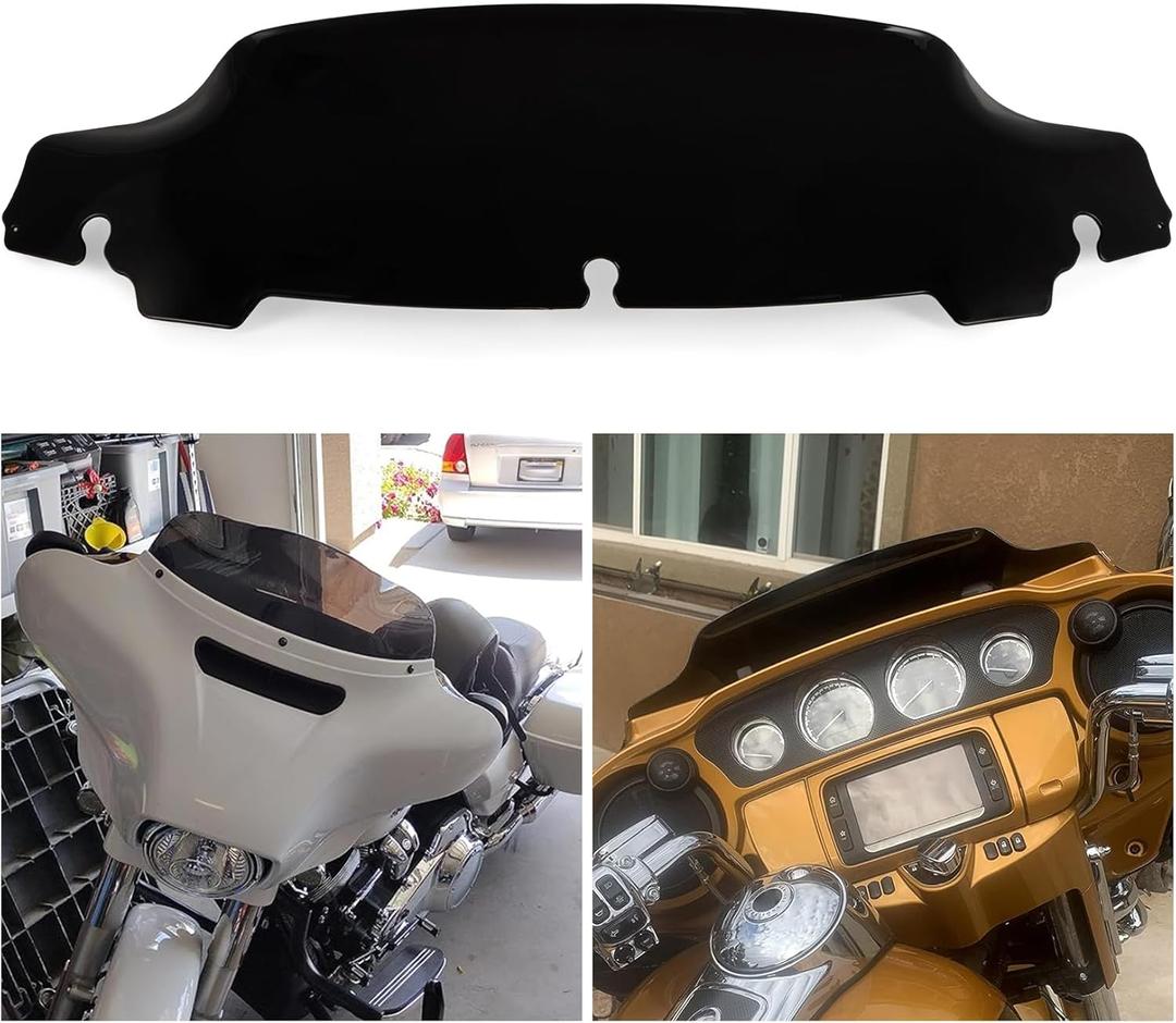 5 Inch Motorcycle Wave Windscreen, PSLER Motorcycle Windshield for Touring Electra Street Glide 2014-2023, Black