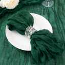 DeZerlor 100 Pack Emerald Green Cheesecloth Napkins Summer Cloth Napkins Set of 100 Dinner Napkins Bulk 21x21 Inches for Wedding Bridal Shower Baby Shower Parties