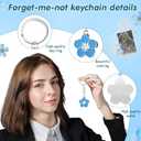 60 Sets Funeral Favors for Guests Forget Me Not Flower Keychain and Prayer Card Sympathy Gifts for Memorial Party Remembrance