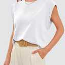 WIHOLL Cap Sleeve Tops for Women Summer Top Basic Tee Shirts Business Casual Tank Loose Fit 2026 Fashion, M