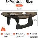 Mid Century Modern Glass Coffee Table, Coffee Table for Living Room,Triangle Coffee Tables,Suitable for Bedroom Living Room Reception Office Tables (Black/Grey, ML), ML 39.5 * 27 * 16in
