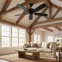 SHINEOFI 21" Fan Blades Plastic Ceiling Fan Replacement Blades Set for Outdoor And Indoor Weatherproof Wood Grain Paddles for Home Patio Bedroom,black, 20.83 x 5.51 x 0.15 inches