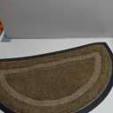 OLANLY Half Circle Door Mat Indoor Outdoor Entrance Welcome, Waterproof All-Season, All-Weather Doormat, Sturdy Natural Rubber, Low Profile, Easy Clean Patio Porch Entryway Mat, 29.5x17, Brown