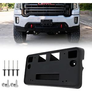 Front License Plate Frame for GMC Sierra 2500 HD 3500 HD 2020 2021 2022 2023 Front Bumper License Plate Holder Mounting Bracket Cover Replace# 84186107 Partslink# GM1068228